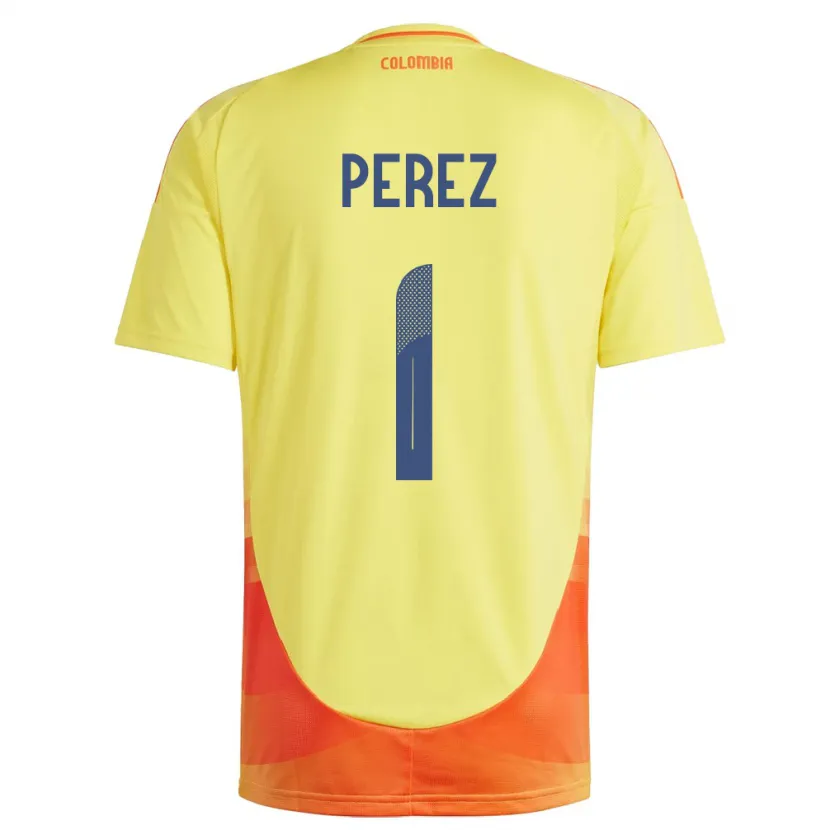 Danxen Børn Colombia Catalina Pérez #1 Gul Hjemmebane Spillertrøjer 24-26 Trøje T-Shirt