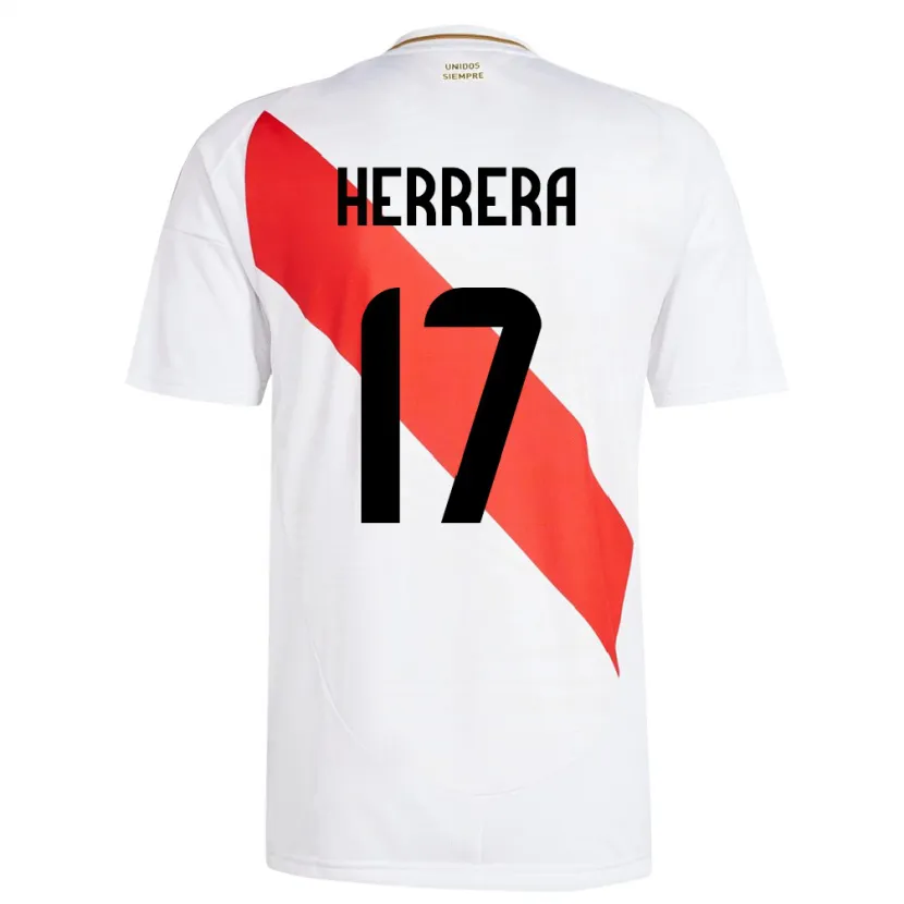 Danxen Børn Peru Fabiola Herrera #17 Hvid Hjemmebane Spillertrøjer 24-26 Trøje T-Shirt