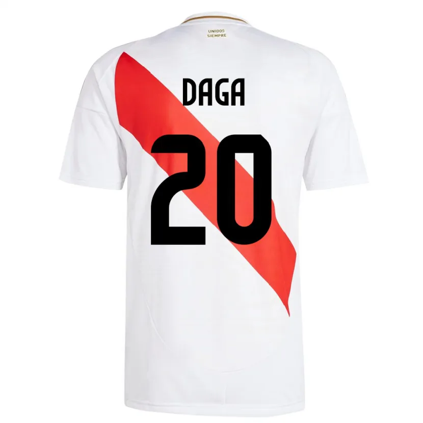 Danxen Børn Peru Azucena Daga #20 Hvid Hjemmebane Spillertrøjer 24-26 Trøje T-Shirt