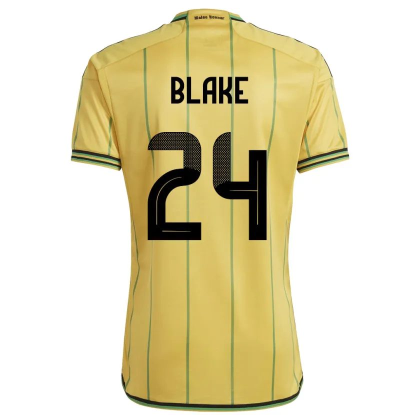 Danxen Børn Jamaica Andre Blake #24 Gul Hjemmebane Spillertrøjer 24-26 Trøje T-Shirt