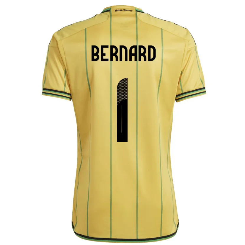 Danxen Børn Jamaica Akeem Bernard #1 Gul Hjemmebane Spillertrøjer 24-26 Trøje T-Shirt