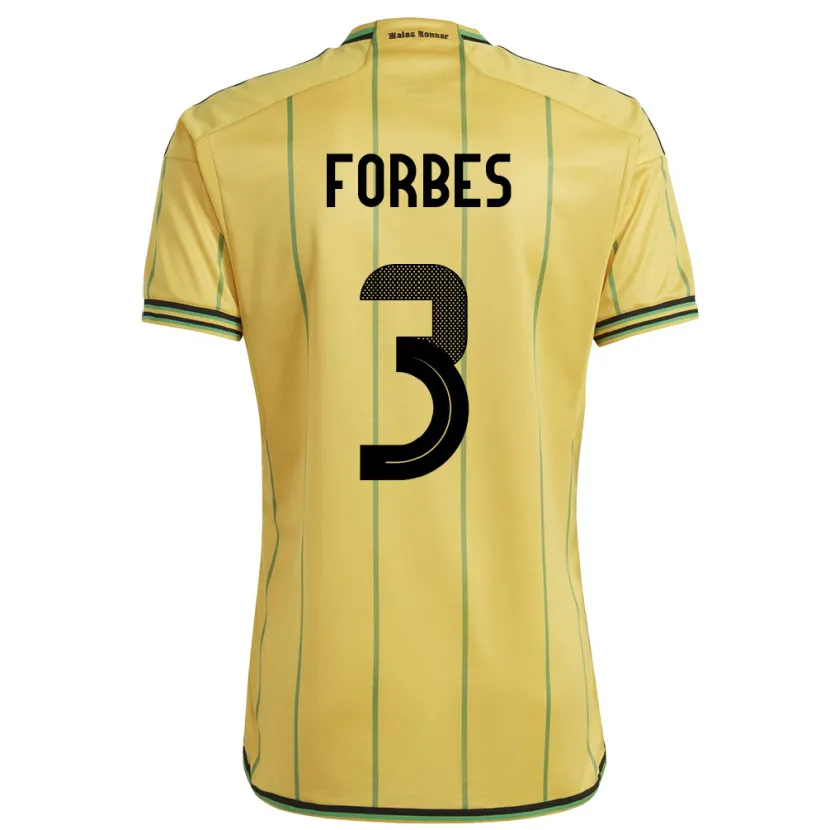 Danxen Børn Jamaica Michael Forbes #3 Gul Hjemmebane Spillertrøjer 24-26 Trøje T-Shirt