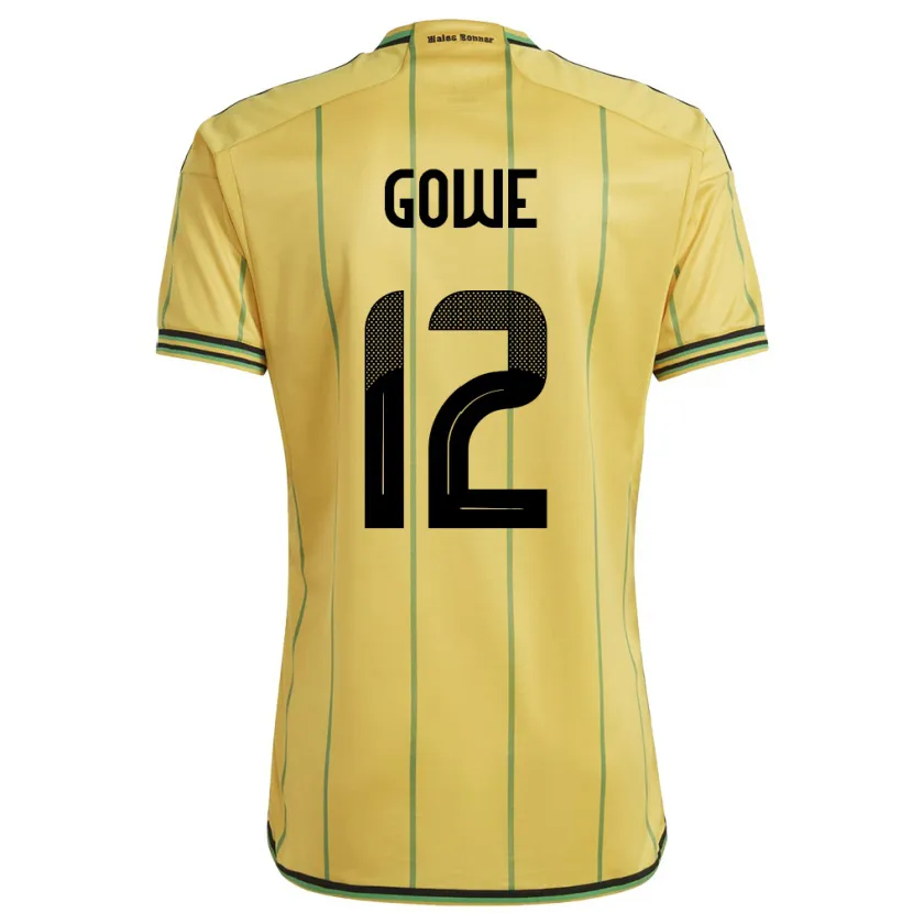 Danxen Børn Jamaica Tyrese Gowe #12 Gul Hjemmebane Spillertrøjer 24-26 Trøje T-Shirt