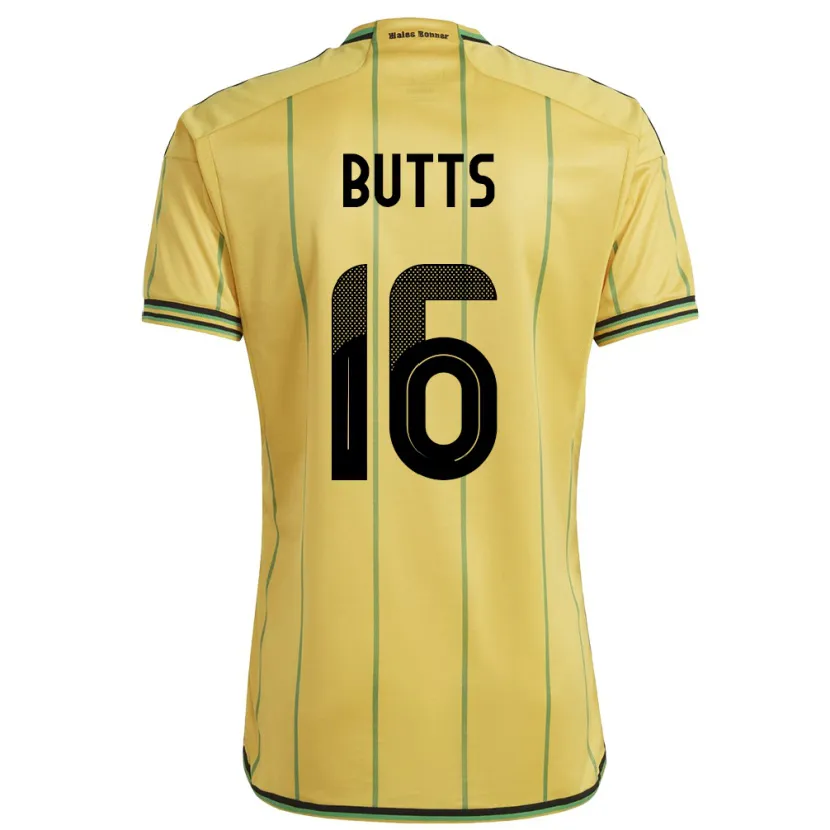 Danxen Børn Jamaica Njeri Butts #16 Gul Hjemmebane Spillertrøjer 24-26 Trøje T-Shirt