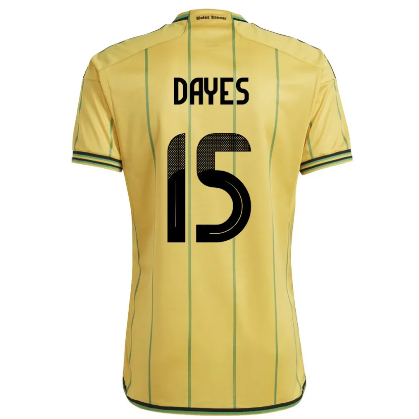 Danxen Børn Jamaica Mikayla Dayes #15 Gul Hjemmebane Spillertrøjer 24-26 Trøje T-Shirt