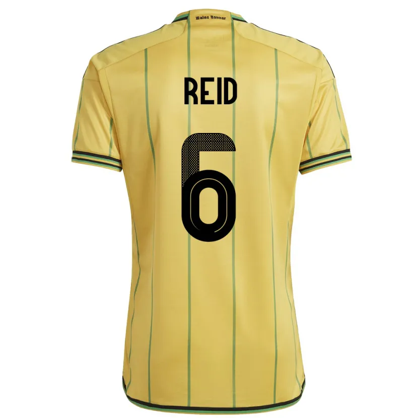 Danxen Børn Jamaica Lauren Reid #6 Gul Hjemmebane Spillertrøjer 24-26 Trøje T-Shirt