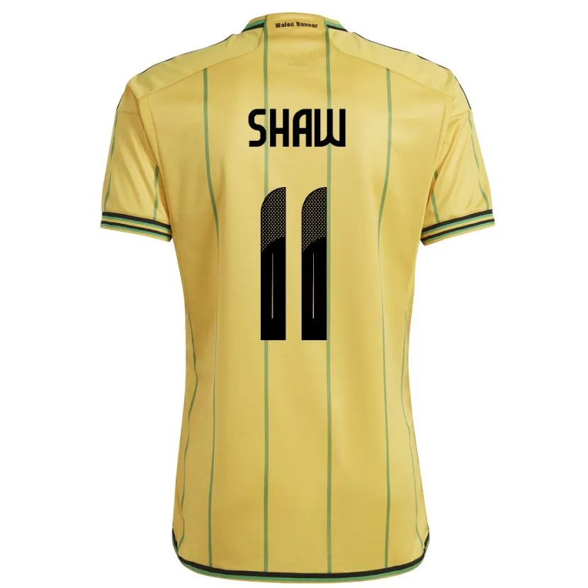 Danxen Børn Jamaica Khadija Shaw #11 Gul Hjemmebane Spillertrøjer 24-26 Trøje T-Shirt