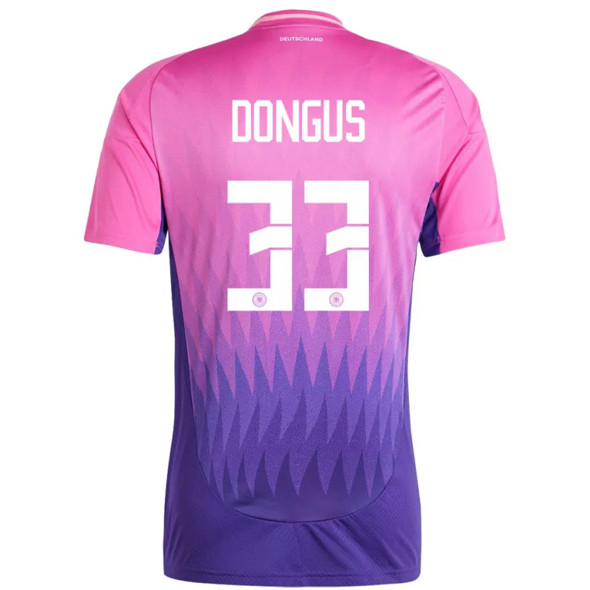 Danxen Børn Tyskland Fabienne Dongus #33 Pink Lilla Udebane Spillertrøjer 24-26 Trøje T-Shirt