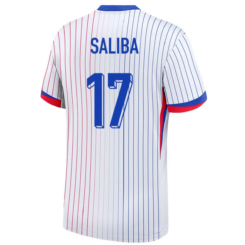 Danxen Børn Frankrig William Saliba #17 Hvid Udebane Spillertrøjer 24-26 Trøje T-Shirt