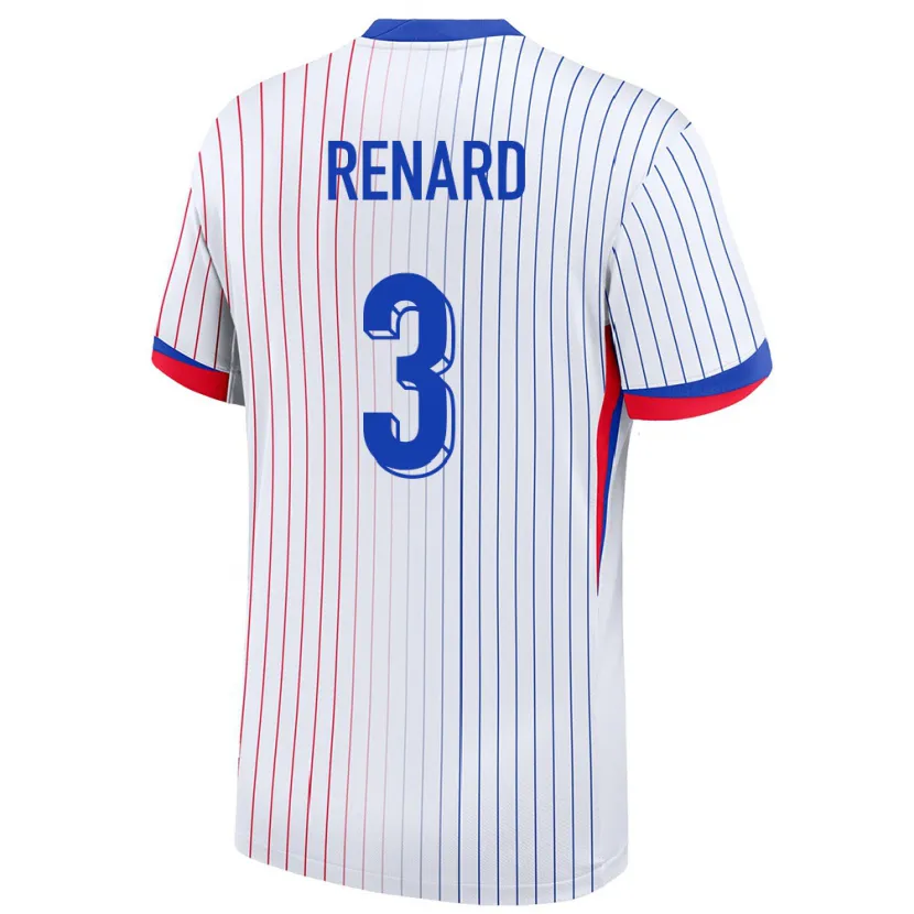 Danxen Børn Frankrig Wendie Renard #3 Hvid Udebane Spillertrøjer 24-26 Trøje T-Shirt