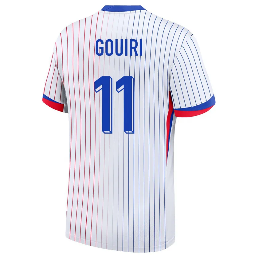 Danxen Børn Frankrig Amine Gouiri #11 Hvid Udebane Spillertrøjer 24-26 Trøje T-Shirt
