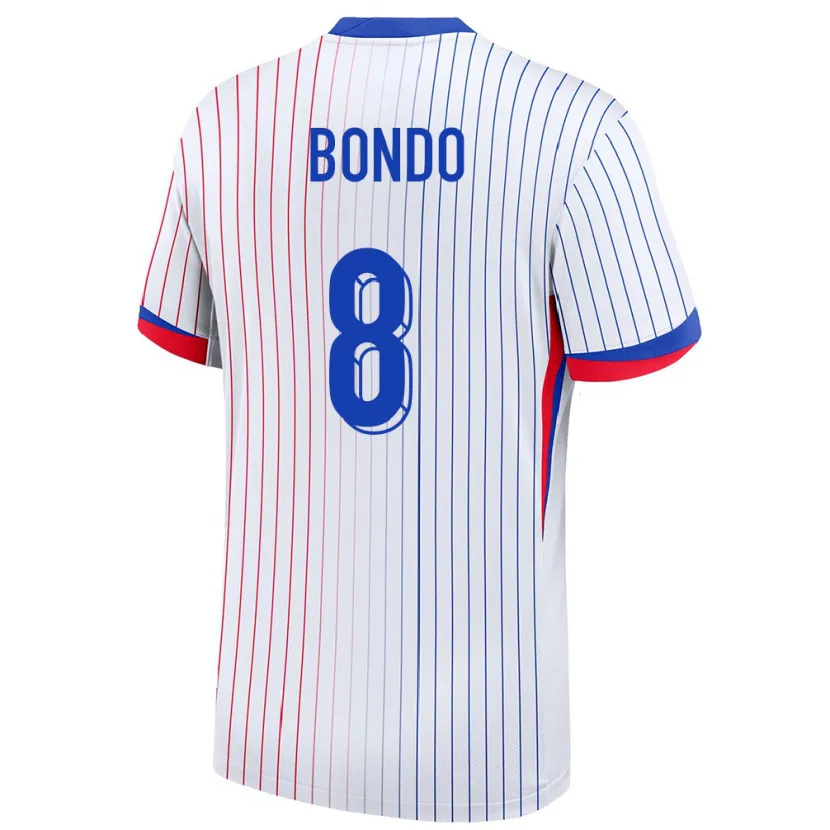 Danxen Børn Frankrig Warren Bondo #8 Hvid Udebane Spillertrøjer 24-26 Trøje T-Shirt