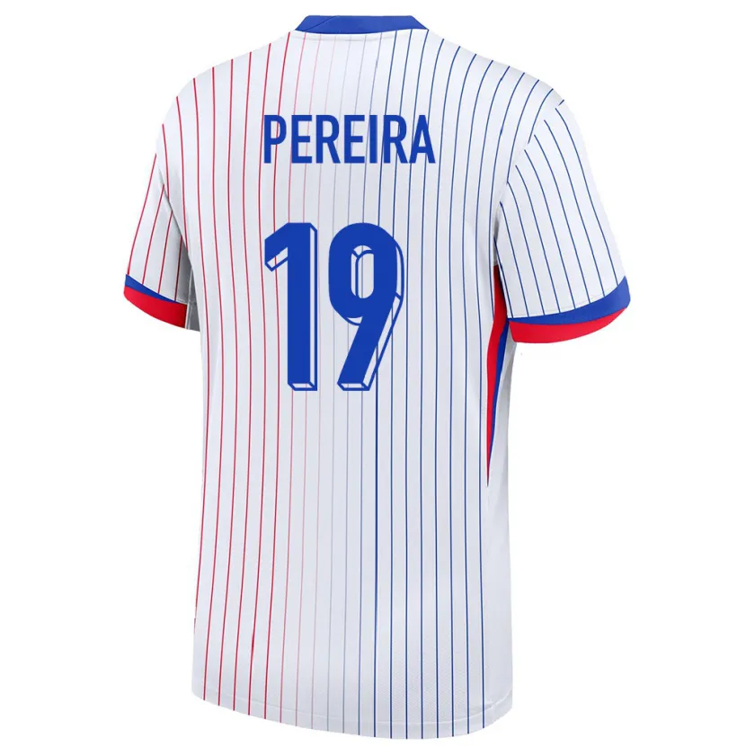 Danxen Børn Frankrig Brayann Pereira #19 Hvid Udebane Spillertrøjer 24-26 Trøje T-Shirt