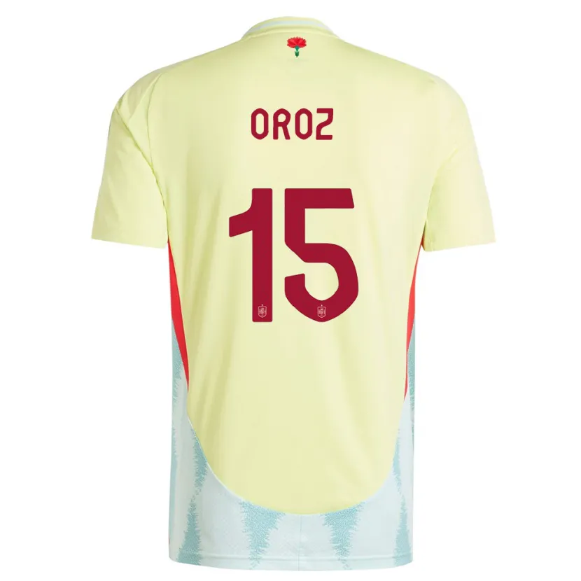 Danxen Børn Spanien Maite Oroz #15 Gul Udebane Spillertrøjer 24-26 Trøje T-Shirt