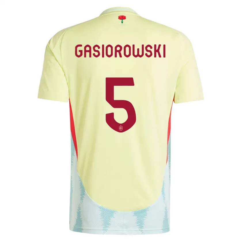Danxen Børn Spanien Yarek Gasiorowski #5 Gul Udebane Spillertrøjer 24-26 Trøje T-Shirt