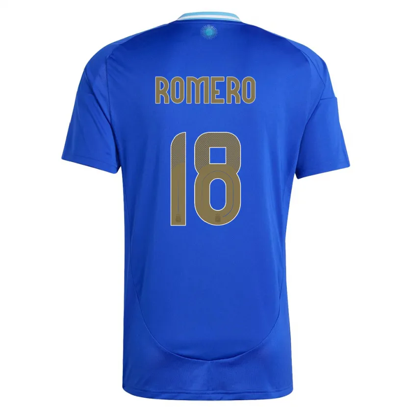 Danxen Børn Argentina Luka Romero #18 Blå Udebane Spillertrøjer 24-26 Trøje T-Shirt