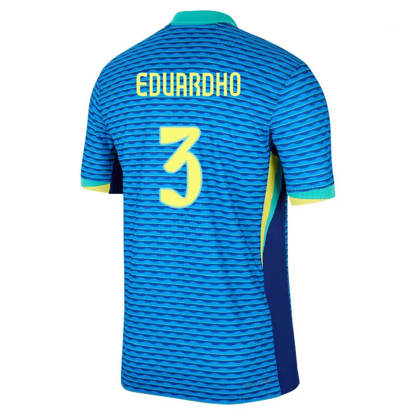 Danxen Børn Brasilien Eduardho #3 Blå Udebane Spillertrøjer 24-26 Trøje T-Shirt