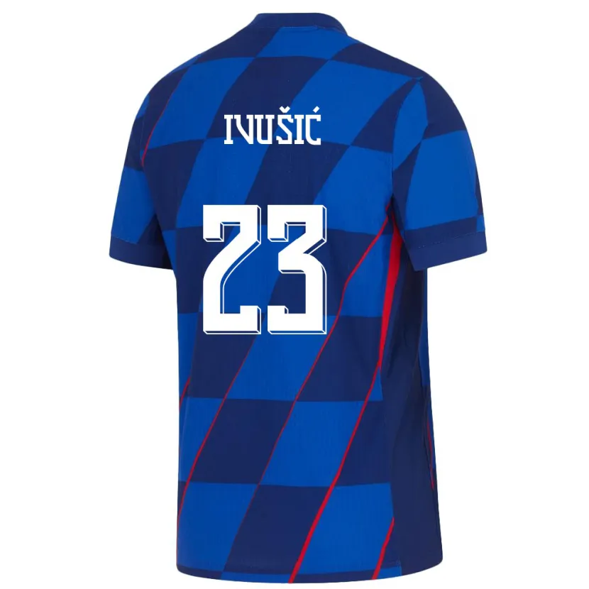 Danxen Børn Kroatien Ivica Ivusic #23 Blå Udebane Spillertrøjer 24-26 Trøje T-Shirt
