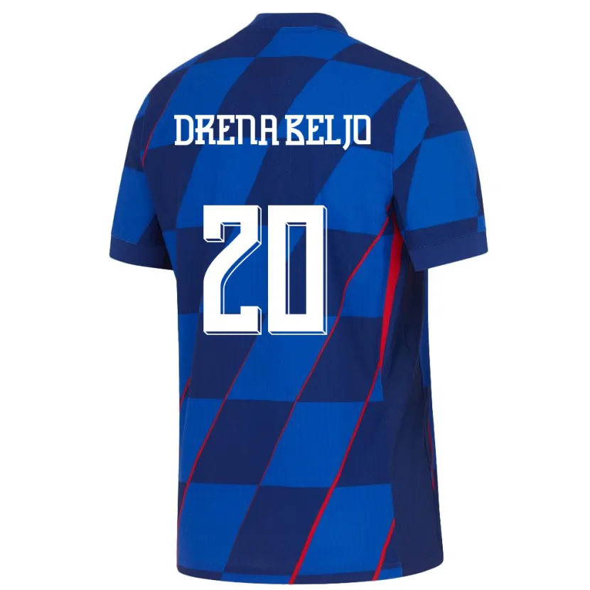 Danxen Børn Kroatien Dion Drena Beljo #20 Blå Udebane Spillertrøjer 24-26 Trøje T-Shirt