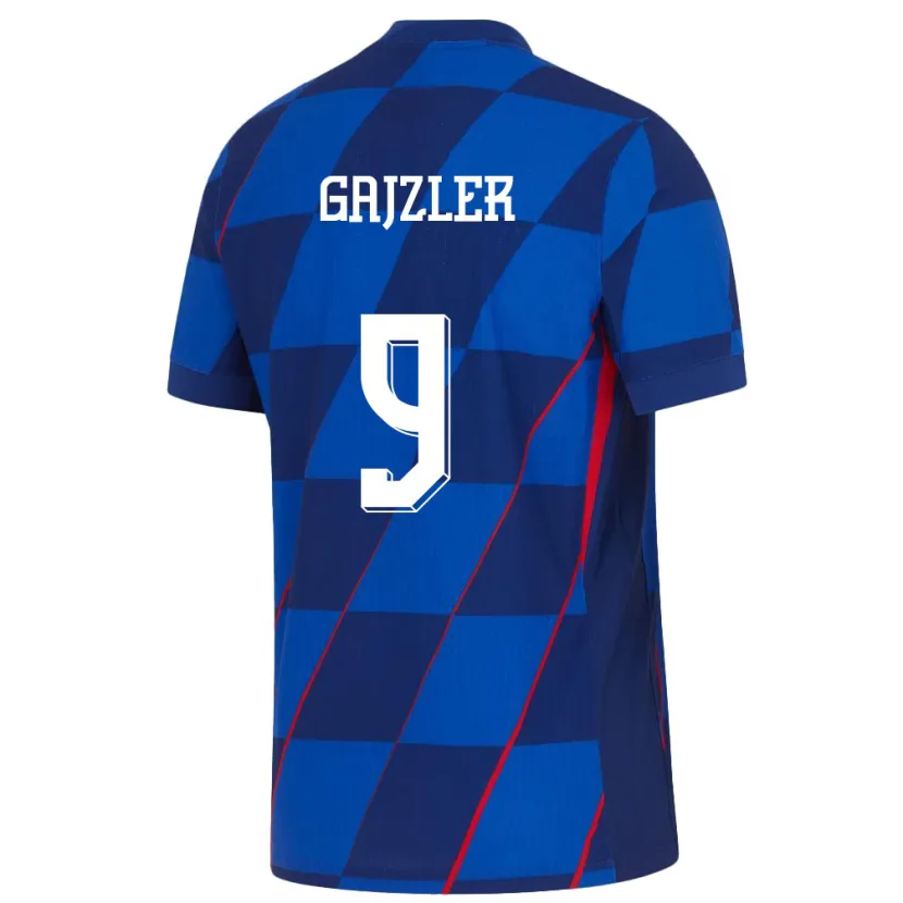 Danxen Børn Kroatien Niko Gajzler #9 Blå Udebane Spillertrøjer 24-26 Trøje T-Shirt