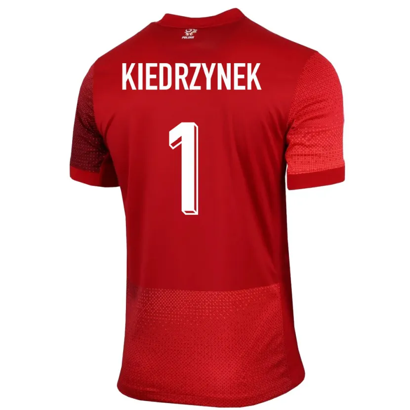 Danxen Børn Polen Katarzyna Kiedrzynek #1 Rød Udebane Spillertrøjer 24-26 Trøje T-Shirt