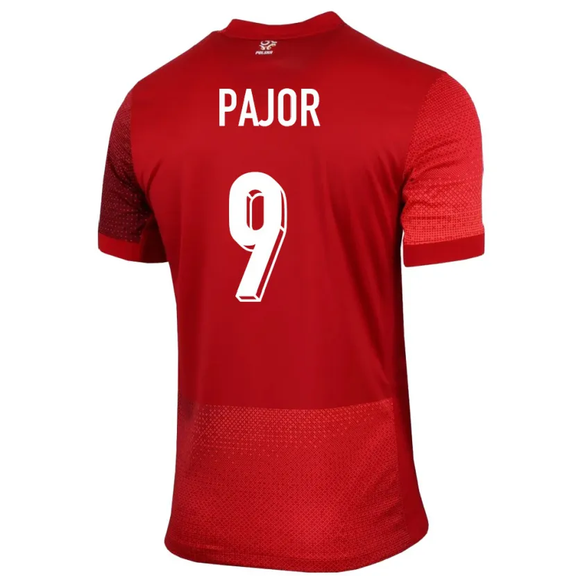 Danxen Børn Polen Ewa Pajor #9 Rød Udebane Spillertrøjer 24-26 Trøje T-Shirt
