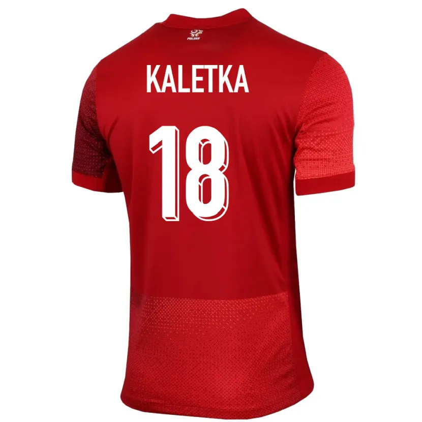 Danxen Børn Polen Nikol Kaletka #18 Rød Udebane Spillertrøjer 24-26 Trøje T-Shirt