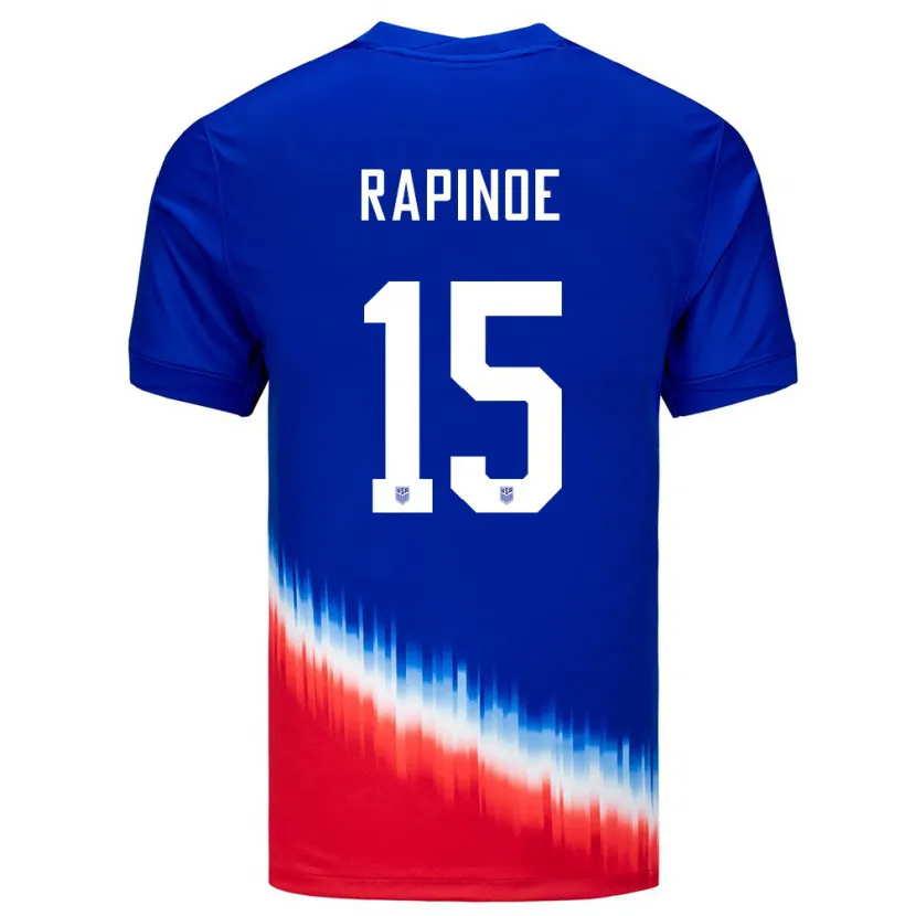 Danxen Børn Usa Megan Rapinoe #15 Blå Udebane Spillertrøjer 24-26 Trøje T-Shirt