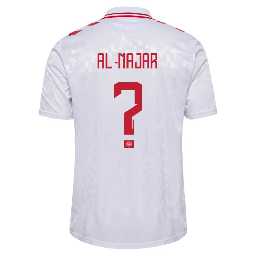 Danxen Børn Danmark Ali Al-Najar #0 Hvid Udebane Spillertrøjer 24-26 Trøje T-Shirt