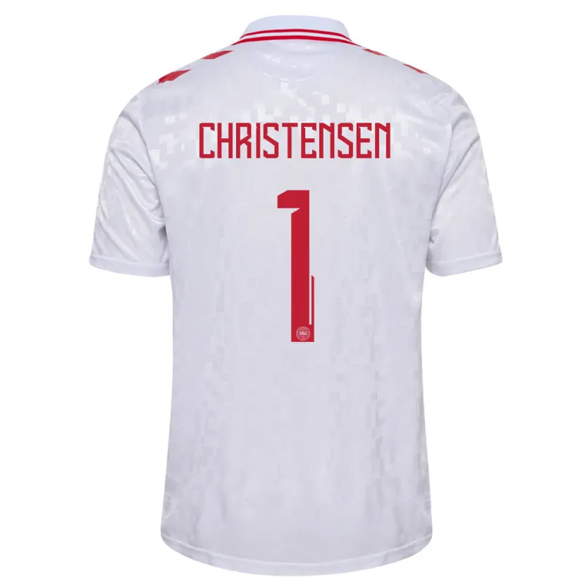 Danxen Børn Danmark Lene Christensen #1 Hvid Udebane Spillertrøjer 24-26 Trøje T-Shirt
