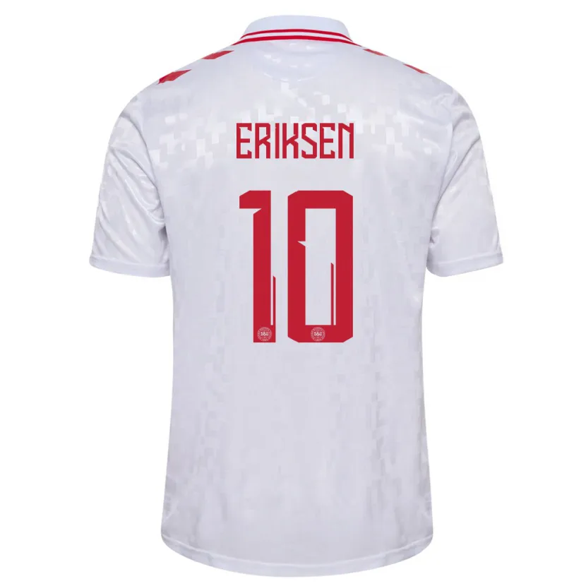 Danxen Børn Danmark Christian Eriksen #10 Hvid Udebane Spillertrøjer 24-26 Trøje T-Shirt