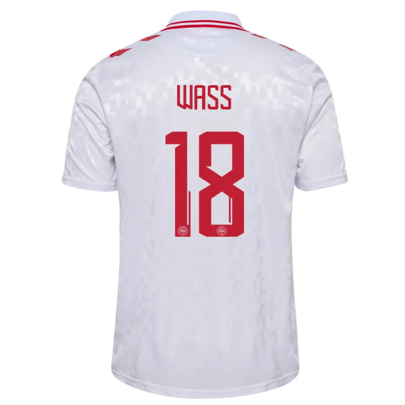 Danxen Børn Danmark Daniel Wass #18 Hvid Udebane Spillertrøjer 24-26 Trøje T-Shirt