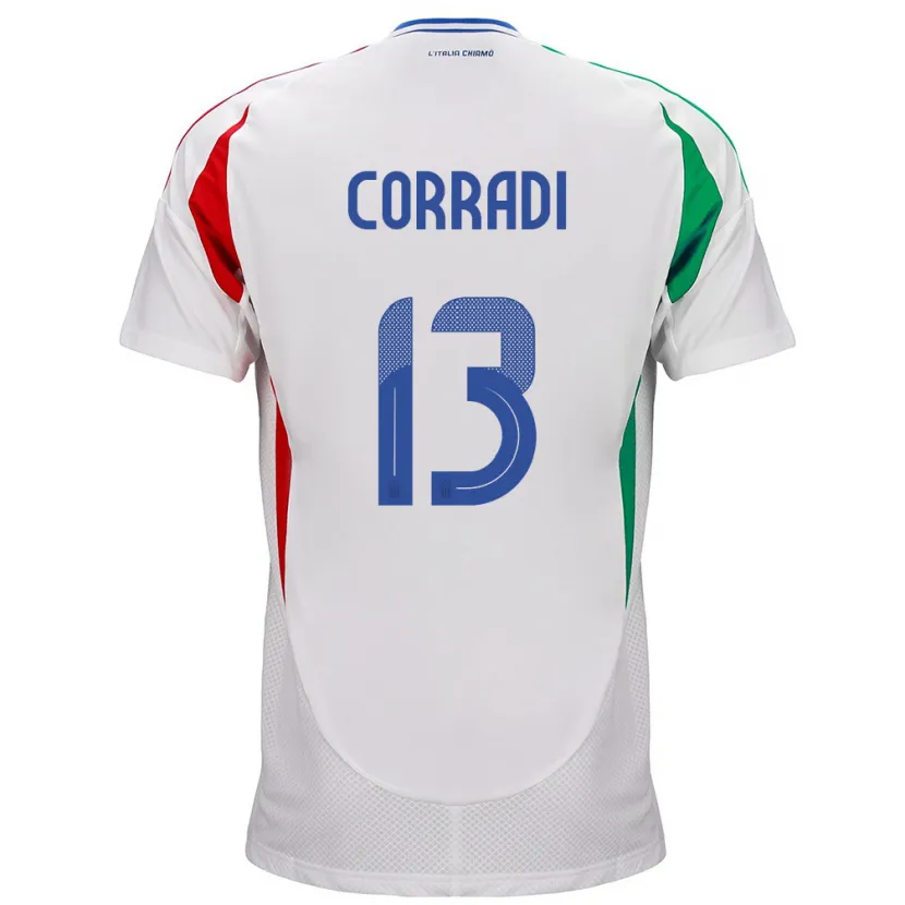 Danxen Børn Italien Christian Corradi #13 Hvid Udebane Spillertrøjer 24-26 Trøje T-Shirt
