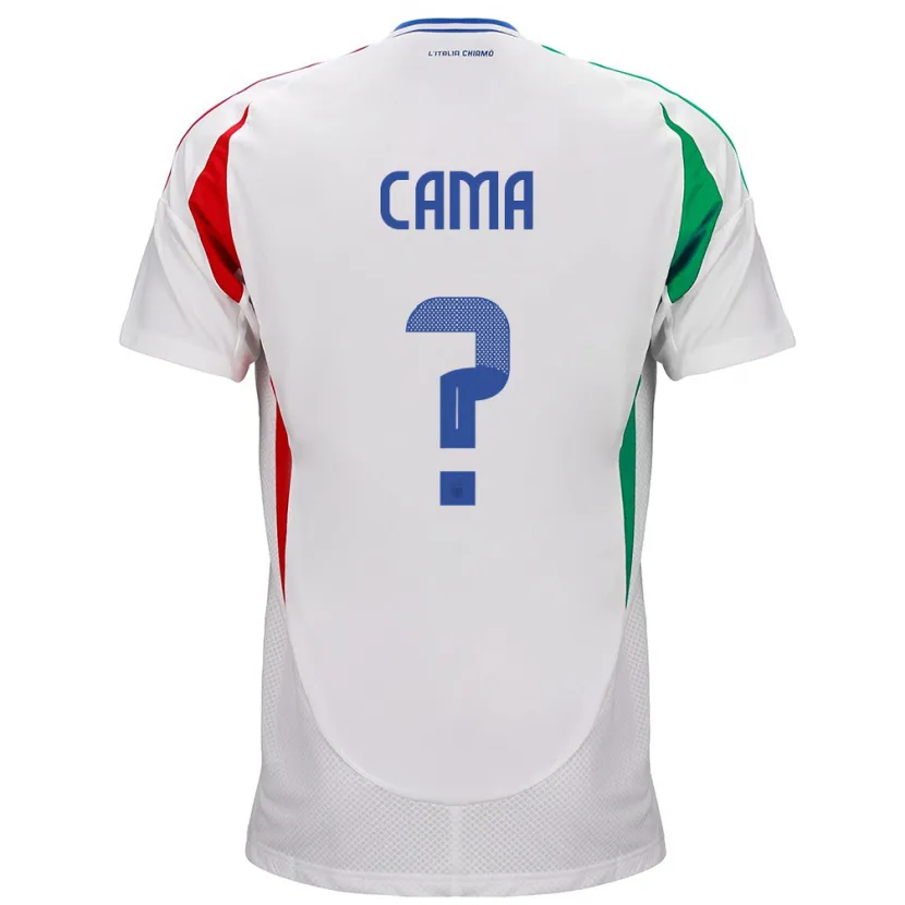 Danxen Børn Italien Cristian Cama #0 Hvid Udebane Spillertrøjer 24-26 Trøje T-Shirt