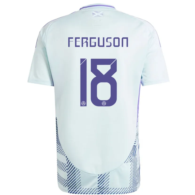 Danxen Børn Skotland Lewis Ferguson #18 Lys Mynteblå Udebane Spillertrøjer 24-26 Trøje T-Shirt