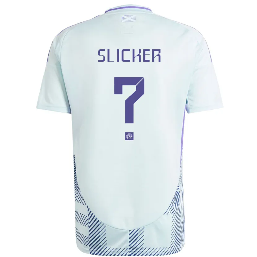 Danxen Børn Skotland Cieran Slicker #0 Lys Mynteblå Udebane Spillertrøjer 24-26 Trøje T-Shirt
