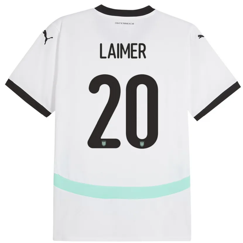 Danxen Børn Østrig Konrad Laimer #20 Hvid Udebane Spillertrøjer 24-26 Trøje T-Shirt
