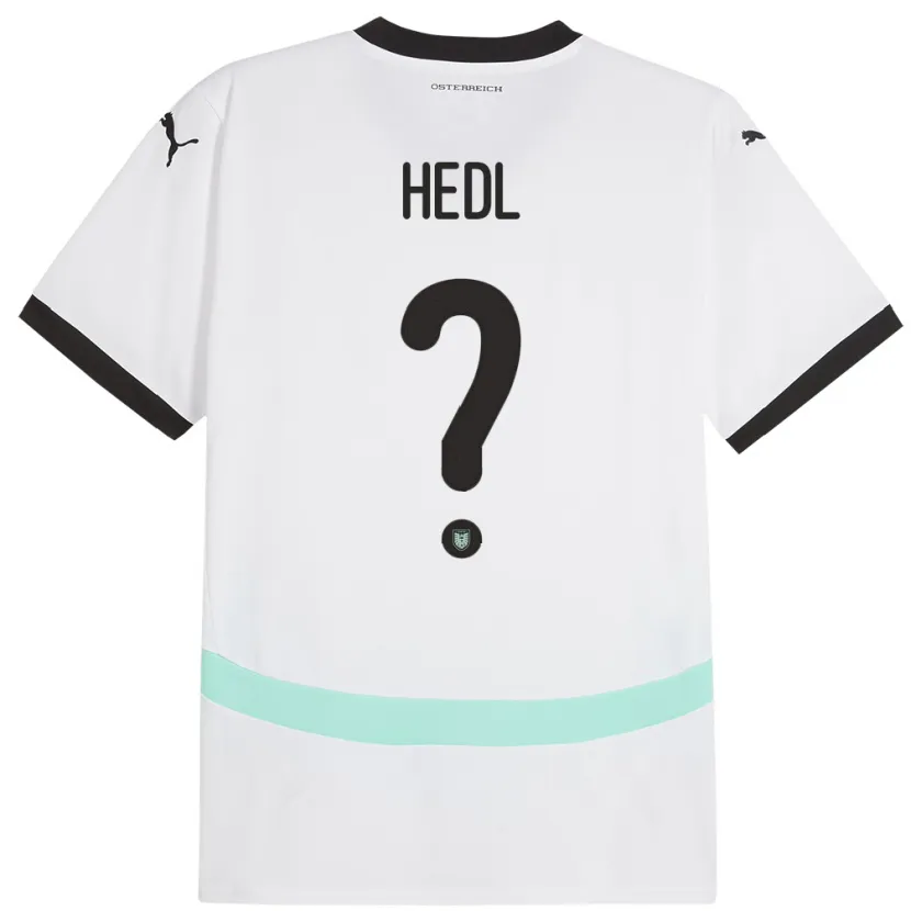 Danxen Børn Østrig Philip Hedl #0 Hvid Udebane Spillertrøjer 24-26 Trøje T-Shirt