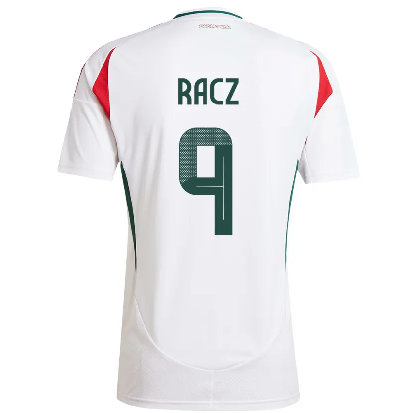 Danxen Børn Ungarn Balázs Rácz #9 Hvid Udebane Spillertrøjer 24-26 Trøje T-Shirt