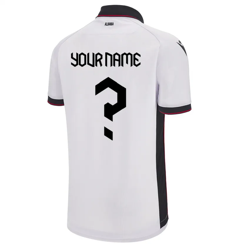 Danxen Børn Albanien Dit Navn #0 Hvid Udebane Spillertrøjer 24-26 Trøje T-Shirt