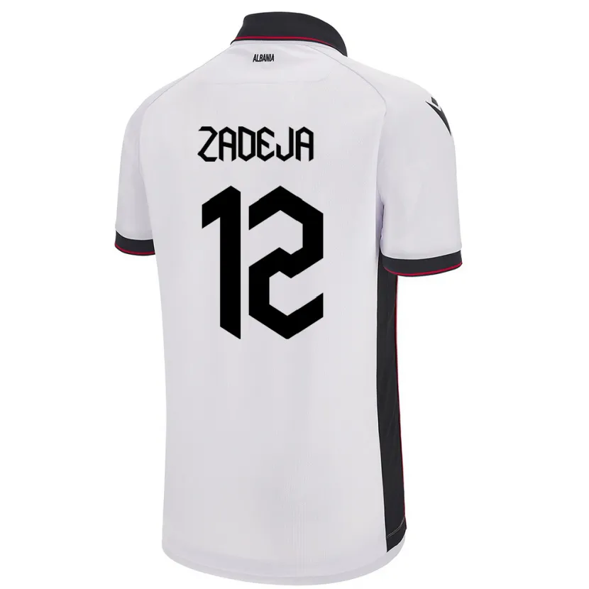Danxen Børn Albanien Darius Zadeja #12 Hvid Udebane Spillertrøjer 24-26 Trøje T-Shirt