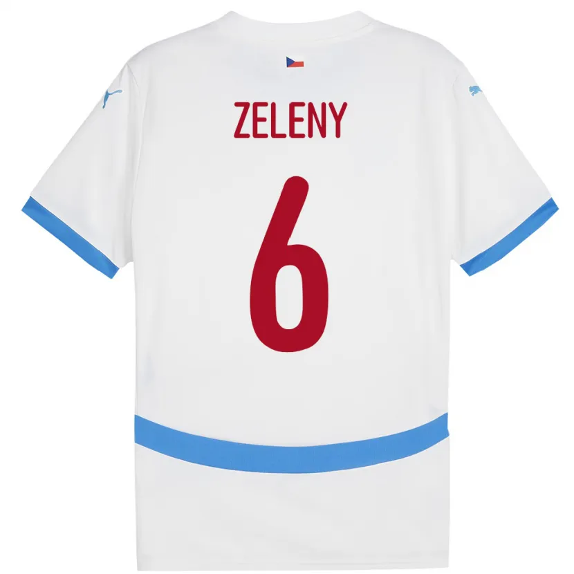 Danxen Børn Tjekkiet Jaroslav Zelený #6 Hvid Udebane Spillertrøjer 24-26 Trøje T-Shirt
