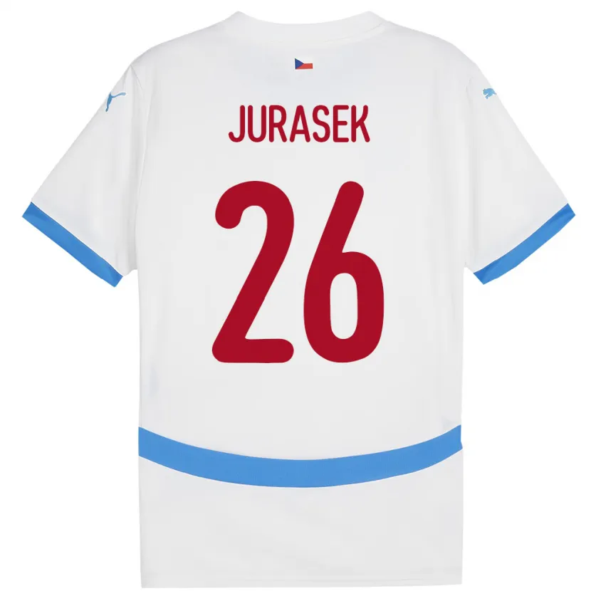 Danxen Børn Tjekkiet Matej Jurasek #26 Hvid Udebane Spillertrøjer 24-26 Trøje T-Shirt