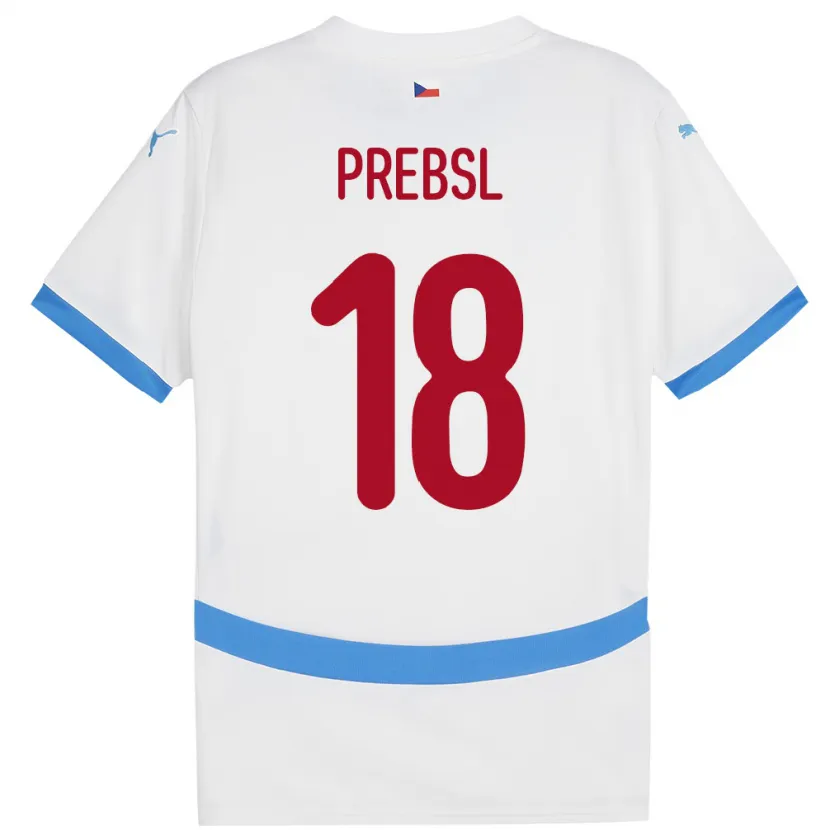 Danxen Børn Tjekkiet Filip Prebsl #18 Hvid Udebane Spillertrøjer 24-26 Trøje T-Shirt