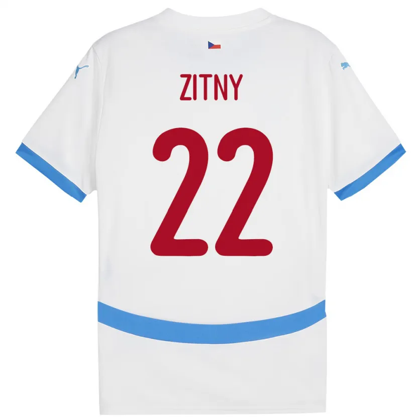 Danxen Børn Tjekkiet Matej Zitny #22 Hvid Udebane Spillertrøjer 24-26 Trøje T-Shirt