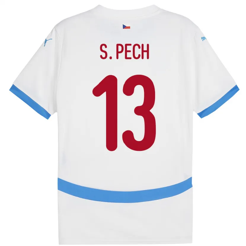 Danxen Børn Tjekkiet Sebastian Pech #13 Hvid Udebane Spillertrøjer 24-26 Trøje T-Shirt