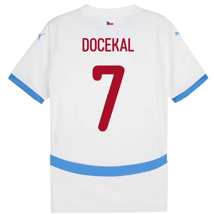Danxen Børn Tjekkiet Tomas Docekal #7 Hvid Udebane Spillertrøjer 24-26 Trøje T-Shirt