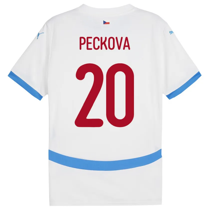 Danxen Børn Tjekkiet Alena Pěčková #20 Hvid Udebane Spillertrøjer 24-26 Trøje T-Shirt