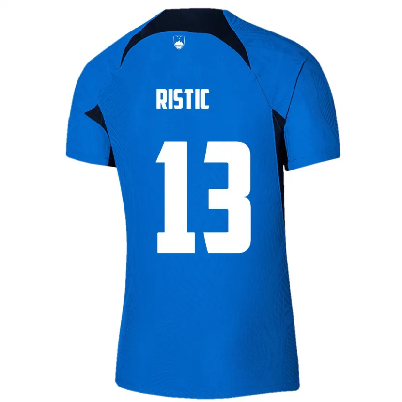 Danxen Børn Slovenien Aleks Ristic #13 Blå Udebane Spillertrøjer 24-26 Trøje T-Shirt