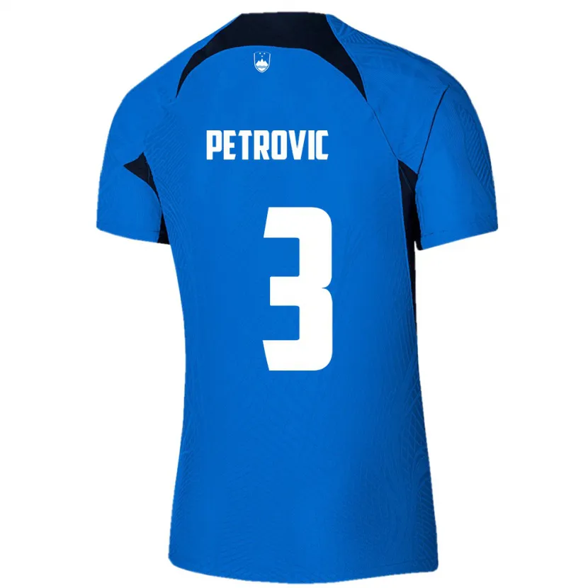 Danxen Børn Slovenien Zan Petrovic #3 Blå Udebane Spillertrøjer 24-26 Trøje T-Shirt